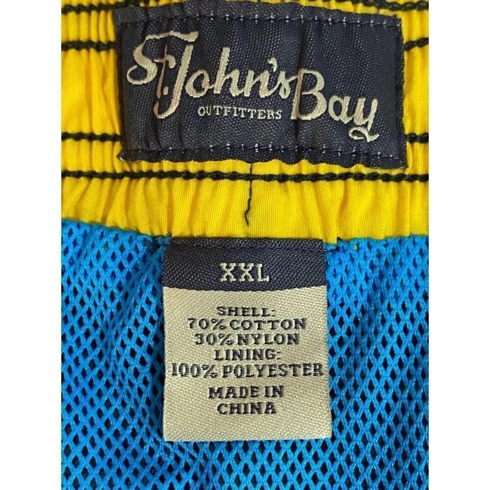 NWT St. John's Bay Men's Swim Suit Midnight Gray Four Pockets Size XXL‎